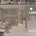 Modern Hair Salon Interior With White Chairs Round Mirrors Open Layout And Upper Floor Seating