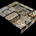 Modern Clothing Store Interior Design With Display Racks Shelves And Fitting Rooms