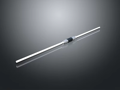 Slim White Weapon With Black Middle Section And Silver Ends Design 3d model