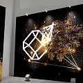 Luxury Event Passage With Brand Logos Golden Decorations And Floral Arrangements