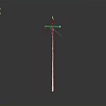 Tall White Electric Pole Structure With Cross Arms Against Gray Background 3d model