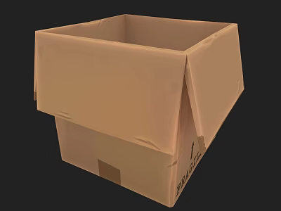 Open Cardboard Box For Decorative Ornament Combination Storage And Display Design 3d model