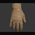 Shiny Golden Glove With Stitched Design For Sports Use On Reflective Surface