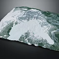 3D Natural Landscape Model With Snowy Regions Green Vegetation And Terrain Texture