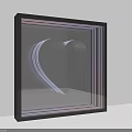 Decorative Light with Square Frame Heart Shape Center Illuminated Pink White Lines Modern Design