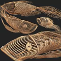 Fish Shaped Woven Ornaments For Decoration 3d model