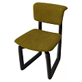 Modern Green Upholstered Dining Chair With Black Wooden Frame Design Structure