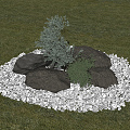 Modern landscape sketch landscape stone combination 3d model