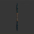 Orange And Blue Spiked Curved Fantasy Bow Weapon 3D Model Design Elements