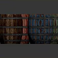 Decorative Wooden Barrels In Red Green Blue Brown Colors With Metal Hoops