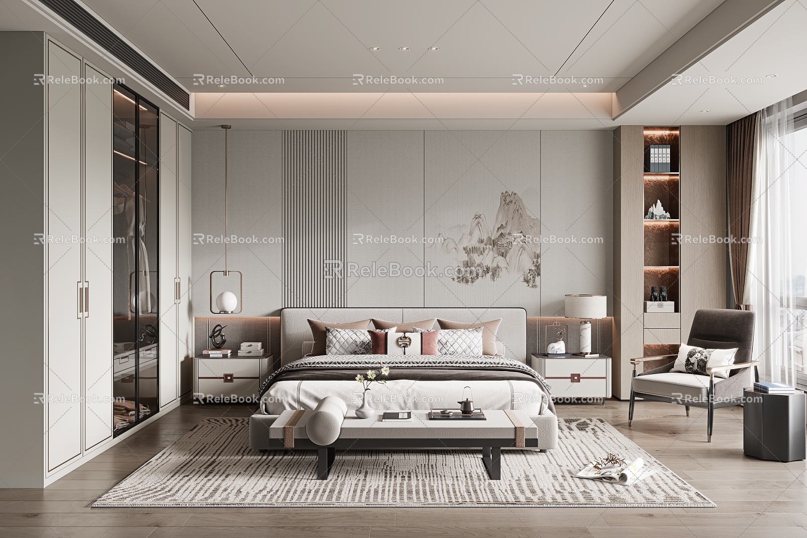 New Chinese bedroom 3d model