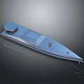 Blue Modern 3D Boat Design With Sleek Hull And Deck Structure 3d model