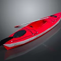 Vibrant Red Kayak With Paddle And Comfortable Seating For Water Adventures