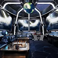 Sci fi Themed KTV Interior With Futuristic Decor And Sofas