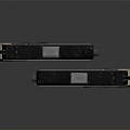 Two Beige Black Tactical Pistols With Grip Texture Rail System Sights On Dark Background