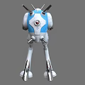 Blue And White Mechanical Robot Game Movie Character With Four Legs And Back Structures