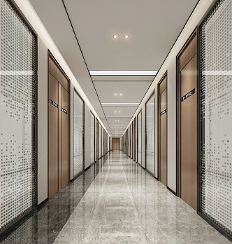 Modern aisle office corridor aisle 3d model