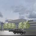 Modern Office Complex With Multiple Buildings Greenery And Surrounding Roads 3d model