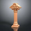 Ornate Classical Roman Column Featuring Intricate Carved Capital And Decorative Shaft Design