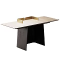 Modern Console Table With Wooden Base And Gold Accent Rectangular Top For Stylish Interior 3d model