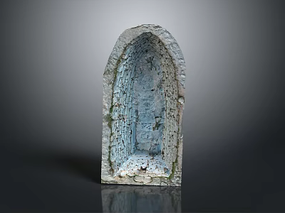 Stone Arched Architectural Niche With Carved Texture And Weathered Surface 3d model