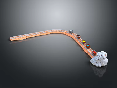 Mine car coal mine truck coal truck coal truck rail car rail car rail carrying car cartoon mine car 3d model