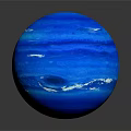 Blue Decorative Glass Sphere With Swirl Textures Shiny Surface And Reflective Base