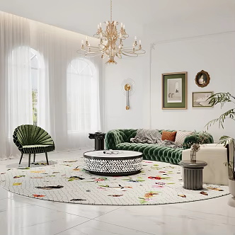 French Living Room Sofa Combination 3d model