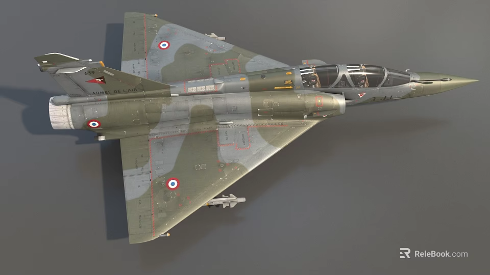 Military Fighter Jet Featuring Camouflage Paint National Insignia And Transparent Cockpit 3d model 