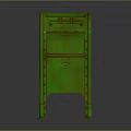Vintage Green Metal Cabinet with Arched Top Distressed Finish and Drawer