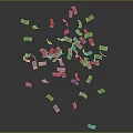 Dollar Bills Falling And Floating In Mid Air Against Dark Background 3d model