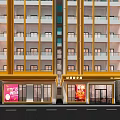 Multi Story Rural Self Built House Exterior Design With Commercial Ground Floor Yellow White Facade