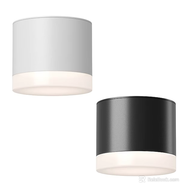 Modern White And Black Downlights With Sleek Design For Home Interior Lighting 3d model 