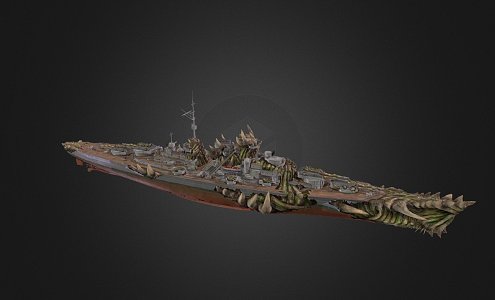 Warship Destroyer Weapon Ship Cruiser Ship 22 3d model