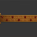 Elegant Golden Bangle Adorned With Red Gemstones And Intricate Patterns Shiny Design