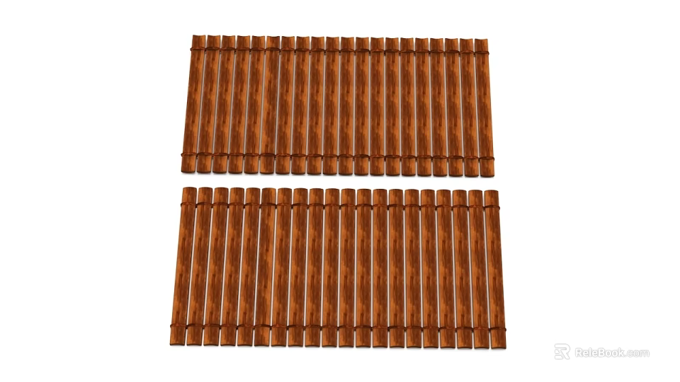 Two Brown Bamboo Cover Books And Magazines For Home Reading Decor 3d model 