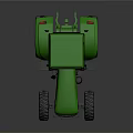 Green Agricultural Tractor With Large Wheels And Modern Cab Design