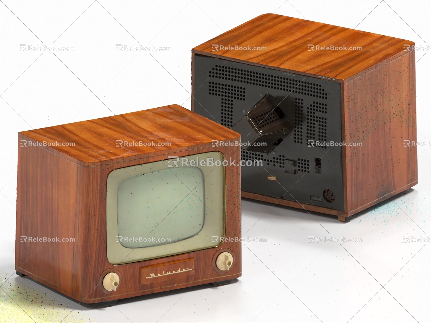 Retro TV Old TV Black and White TV Old Color TV Picture Tube TV 3d model