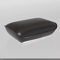 Black Leather Footstool With Sleek Modern Rectangular Design And Smooth Surface 3d model