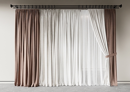 modern curtain fabric curtain gauze curtain fabric curtain 3d model