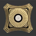Elegant Gold And Black Hardware Tools With Carved Decoration And White Candle