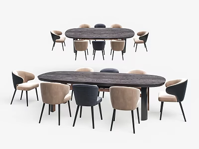 Modern Dining Table and Chair Combination Dining Table and Chair Combination 3d model