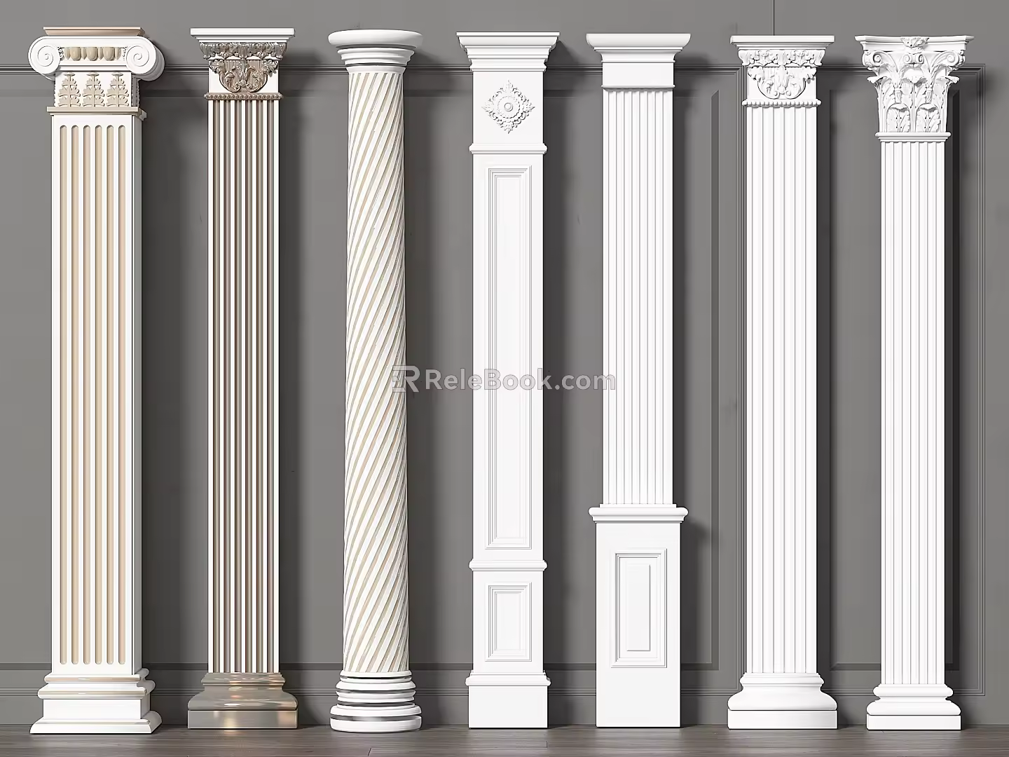 Gypsum Column Decorative Column 3d model