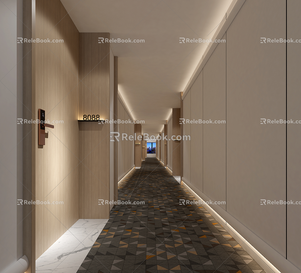 Modern Away Hotel Entrance Away 3d model