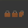 Simple Wooden Desks And Chairs Furniture Featuring Metal Legs And Backrests
