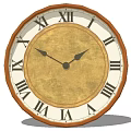 Round Wall Clock With Brown Dial Roman Numerals And Black Hands