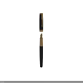 Black and Gold Metallic Pen with Sleek Design and Removable Cap