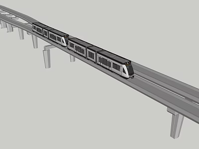 modern rail city railway 3d model