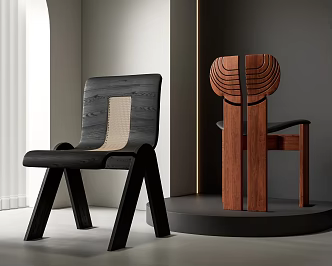 Middle Ancient Dining Chair 3d model