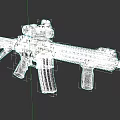 Modern Tactical Black Assault Rifle With White Scope Rail And Magazine
